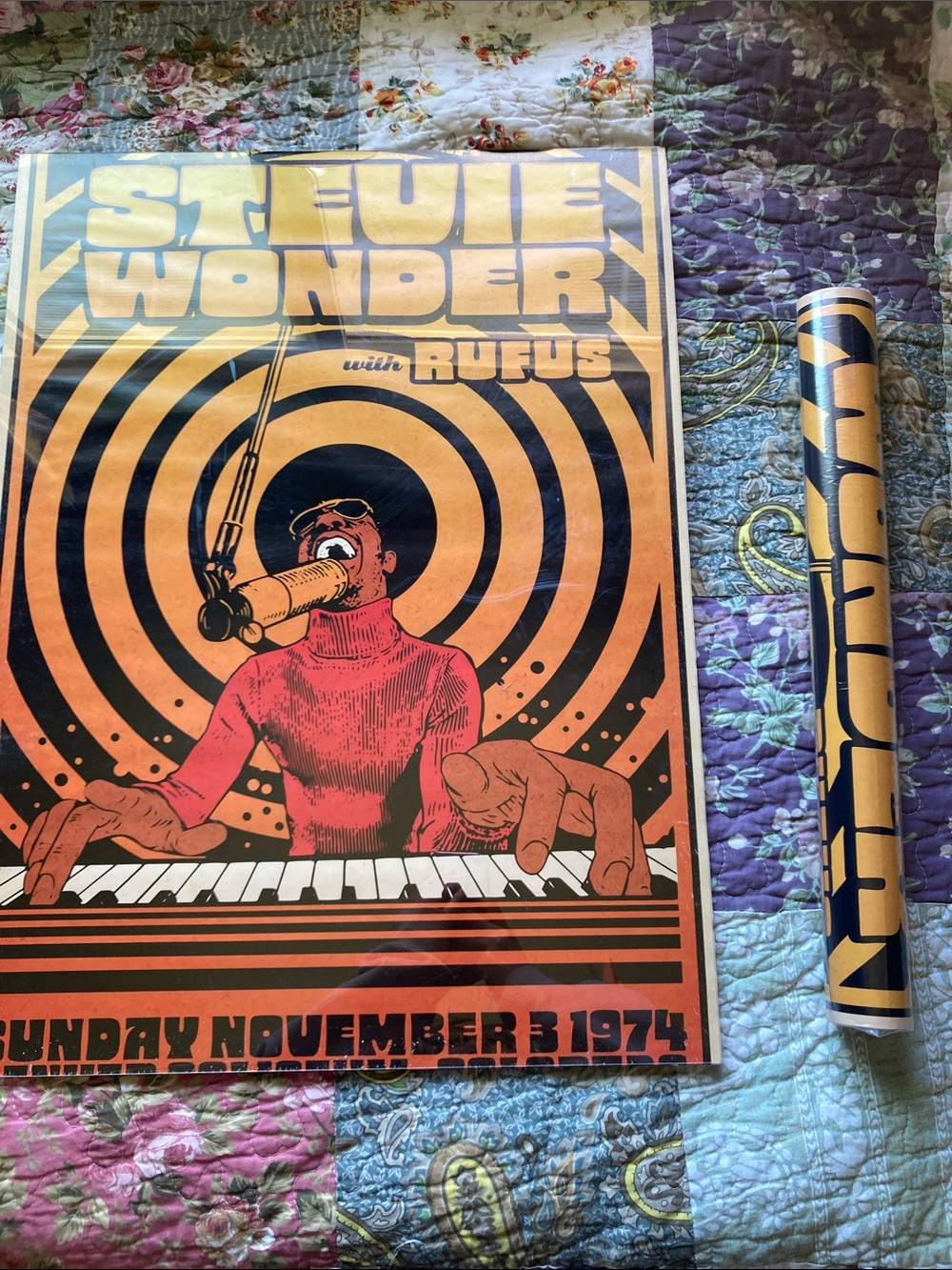 Unopened Stevie Wonder poster